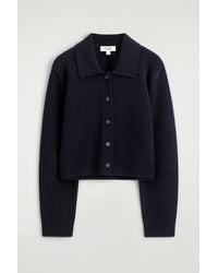 COS - Collared Merino Wool Cardigan - Lyst