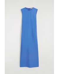 COS - Bias-Cut Linen-Blend Midi Dress - Lyst