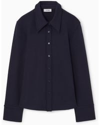 COS - EXAGGERATED-COLLAR Jersey Shirt - Lyst