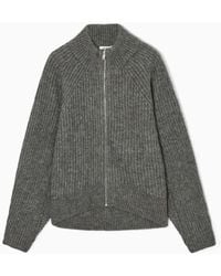 COS - Alpaca-blend Zip-up Cardigan - Lyst