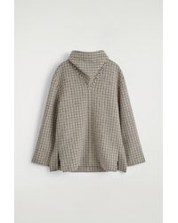 COS - Blusa A Quadri Con Sciarpa - Lyst