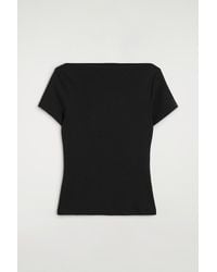COS - Slim Boat-Neck Cotton T-Shirt - Lyst