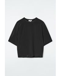 COS - Batwing-sleeve Panelled Silk T-shirt - Lyst
