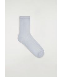COS - Ribbed Sheer Socks - Lyst