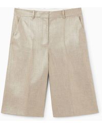 COS - Metallic Hopsack Bermuda Shorts - Lyst