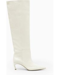 COS - Pointed-toe Leather Knee-high Boots - Lyst