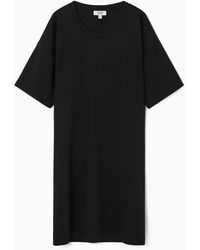 COS - Draped Mini T-shirt Dress - Lyst