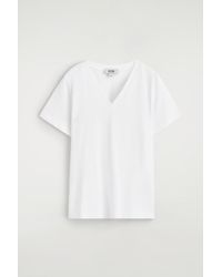 COS - Cotton V-Neck T-Shirt - Lyst