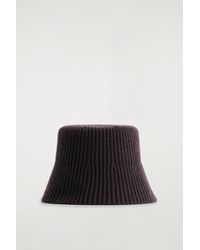 COS - Ribbed Wool-Blend Bucket Hat - Lyst
