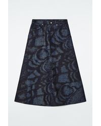 COS - Jacquard Denim A-Line Midi Skirt - Lyst