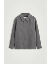COS - Placket-Detail Wool Shirt - Lyst