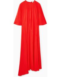 COS - Asymmetric Draped Midi Dress - Lyst