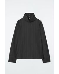 COS - Pinstriped Funnel-neck Blouse - Lyst