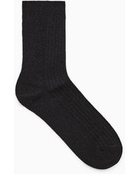 COS - Ribbed Lurex Socks - Lyst