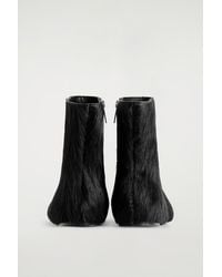 COS - Pony Hair-Effect Leather Sock Boots - Lyst