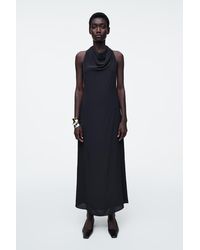 COS - Maxikleid Mit Wasserfallausschnitt - Lyst