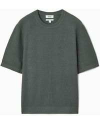 COS - Textured Knitted T-shirt - Lyst