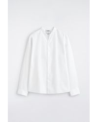 COS - Grandad-Collar Cotton Shirt - Lyst