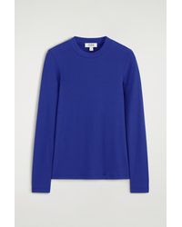 COS - Crepe-Jersey Long-Sleeved T-Shirt - Lyst