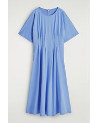 COS - Pintucked Cotton Midi Dress - Lyst