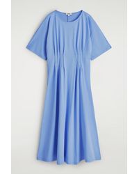 COS - Pintucked Cotton Midi Dress - Lyst