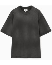 COS - Oversized Faded Mock-neck T-shirt - Lyst