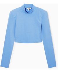 COS - Power-shoulder Cropped Top - Lyst
