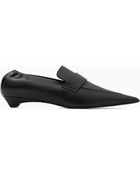 COS - Pointed Leather Kitten-heel Loafers - Lyst