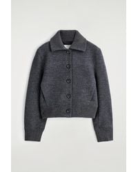 COS Ribbed-collar Puffer Jacket in Blue | Lyst UK