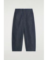 COS - Raw Denim Cropped Barrel-Leg Trousers - Lyst