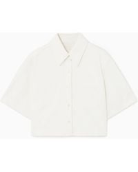 COS - Cropped Short-sleeved Denim Shirt - Lyst