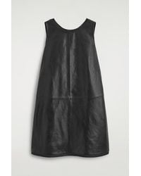 COS - Leather A-Line Mini Dress - Lyst