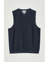 COS - Textured Knitted Cotton Tank Top - Lyst