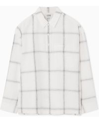 COS - Oversized Checked Half-placket Shirt - Lyst