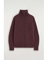 COS - Sculpted Pure Cashmere Funnel-Neck Cardigan - Lyst