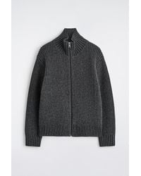 COS - Funnel-neck Knitted Wool Jacket - Lyst