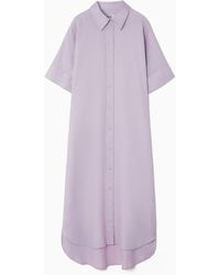 COS - Oversized Linen Midi Shirt Dress - Lyst