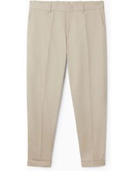COS - Turn-up Tapered Twill Trousers - Lyst