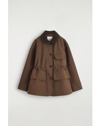 COS - Feldjacke Mit Kragen Aus Veloursleder - Lyst