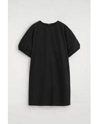 COS - Pintucked Cotton Mini Dress - Lyst