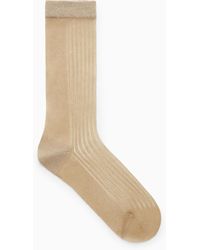 COS - Ribbed Sheer Socks - Lyst