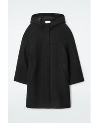 COS - Hooded Boiled-wool Coat - Lyst