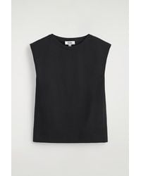 COS - Folded-Shoulder Cotton-Jersey Tank Top - Lyst