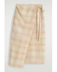 COS - Checked Midi Wrap Skirt - Lyst