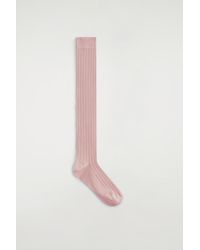 COS - Ribbed Silk Knee Socks - Lyst