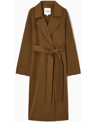 COS - Belted Double-faced Wool Coat - Lyst