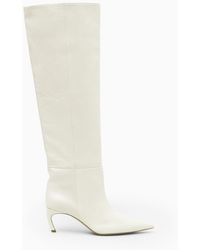 COS - Pointed-toe Leather Knee-high Boots - Lyst