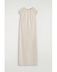 COS - Gathered Satin Midi Dress - Lyst
