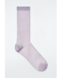 COS - Sheer Ribbed Wool Socks - Lyst