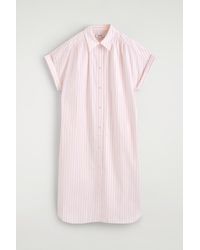 COS - Striped Short-Sleeved Cotton Shirt Dress - Lyst